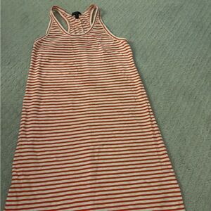 J. Crew Orange & White Striped Racerback Tank